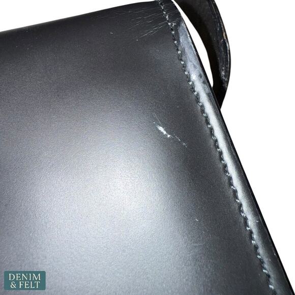 Gucci Vintage Black Smooth Leather Shoulder Bag/Purse 001 3063 G Logo Flap - Picture 10 of 16